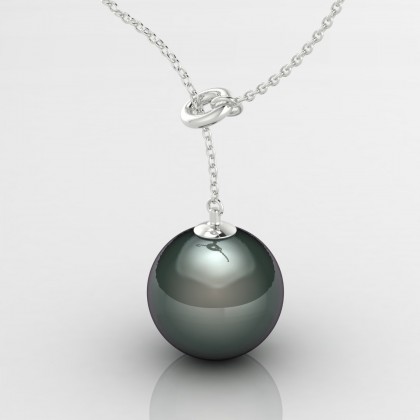 Hiriata Pendentif Perle de Tahiti en Or blanc 18k