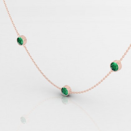 Joie Pendentif Emeraude en Or rose 18k