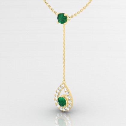 Liz Pendentif Emeraude en Or jaune 18k