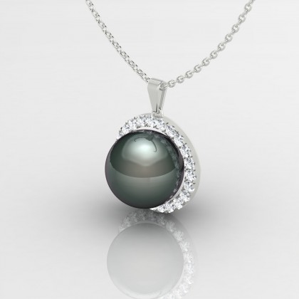 Maheata Pendentif Perle de Tahiti en Or blanc 18k