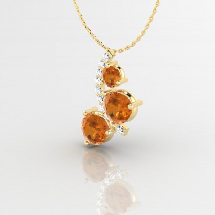 Mélonie Pendentif Citrine en Or jaune 18k