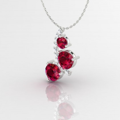 Mélonie Pendentif Rubis en Or blanc 18k