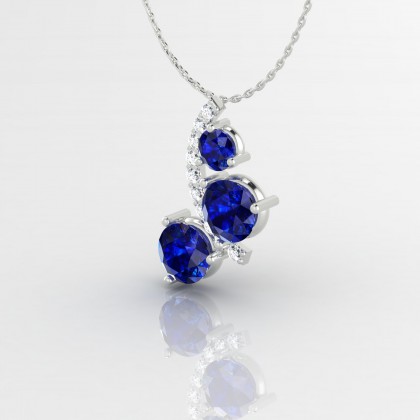 Mélonie Pendentif Saphir en Argent 925