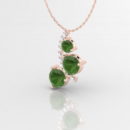 Mélonie Pendentif Tourmaline en Or rose 18k