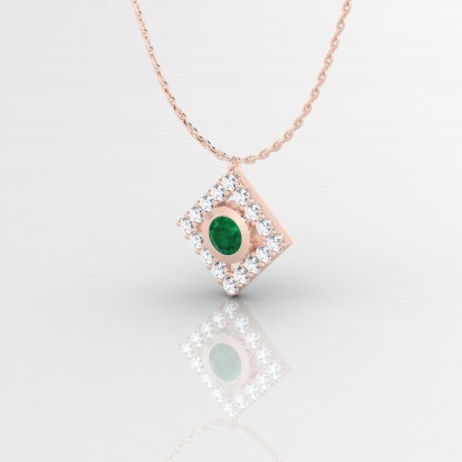Mireille Pendentif Emeraude en Or rose 18k