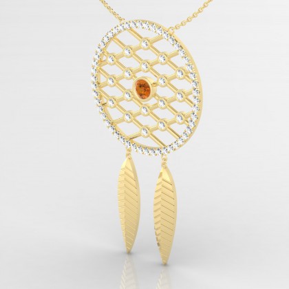 Mohawk Pendentif Citrine en Or jaune 18k