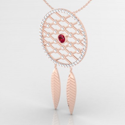 Mohawk Pendentif Rubis en Or rose 18k