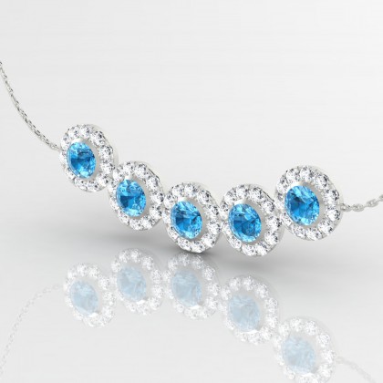 Paulette Pendentif Topaze en Or blanc 18k