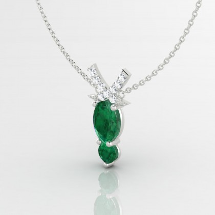 Penelope Pendentif Emeraude en Or blanc 18k