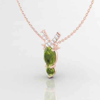 Penelope Pendentif Péridot en Or rose 18k