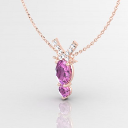 Penelope Pendentif Saphir rose en Or rose 18k