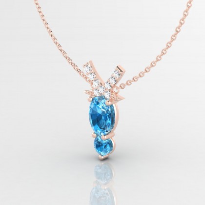 Penelope Pendentif Topaze en Or rose 18k