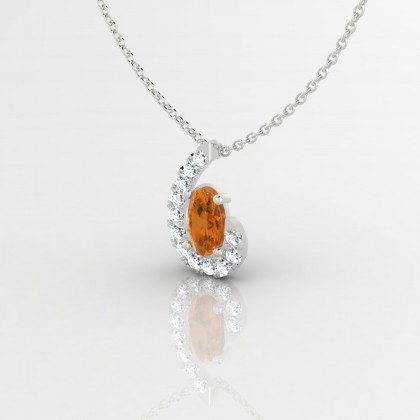 Sidonie Pendentif Citrine en Or blanc 18k