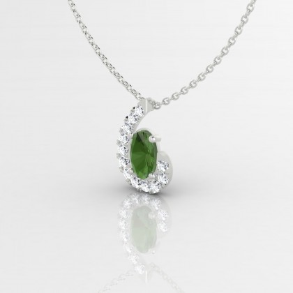 Sidonie Pendentif Tourmaline en Or blanc 18k