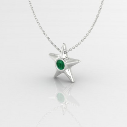 Starla Pendentif Emeraude en Argent 925