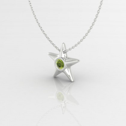 Starla Pendentif Péridot en Or blanc 18k