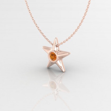 Starla Pendentif Citrine en Or rose 18k
