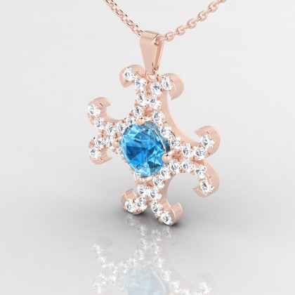 Surprise Pendentif Topaze en Or rose 18k