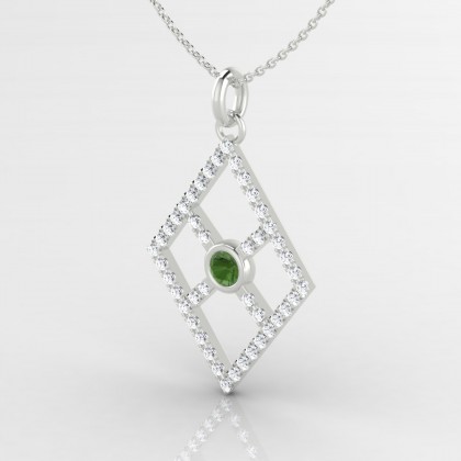 Symétrie Pendentif Tourmaline en Argent 925
