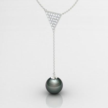 Tuatini Pendentif Perle de Tahiti en Or blanc 18k