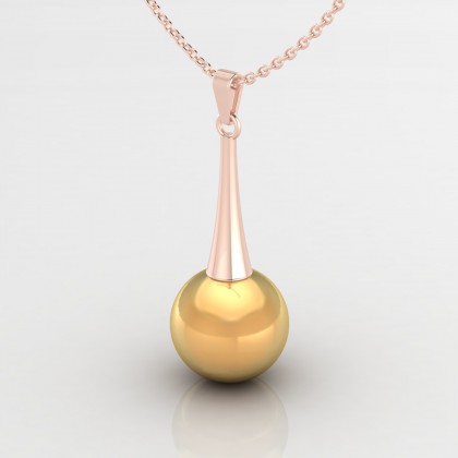 Tururia Pendentif Perle d'eau douce dorée en Or rose 18k