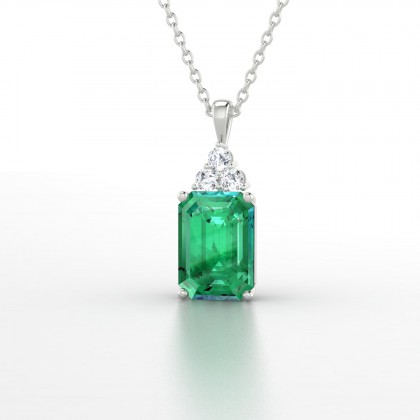 Admiration Pendentif Emeraude en Argent 925