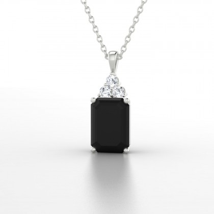Admiration Pendentif Diamant noir en Or blanc 18k