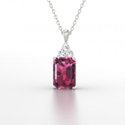 Admiration Pendentif Grenat en Or blanc 18k