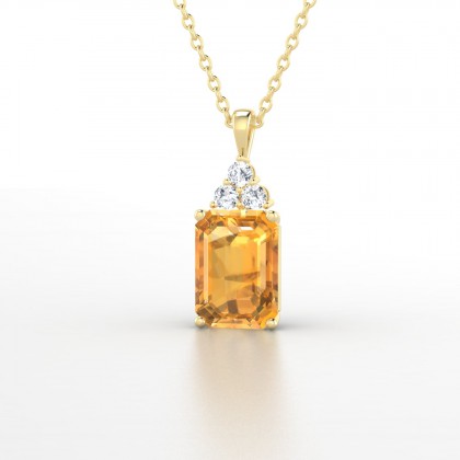 Admiration Pendentif Citrine en Or jaune 18k