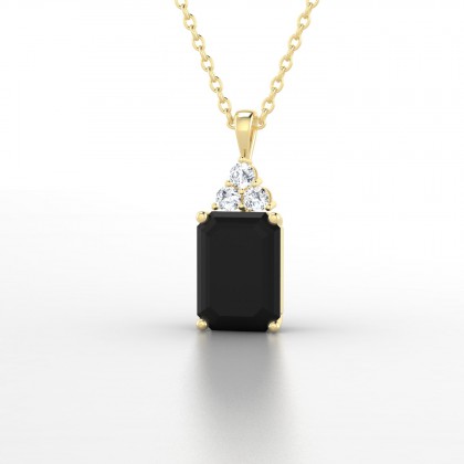 Admiration Pendentif Diamant noir en Or jaune 18k