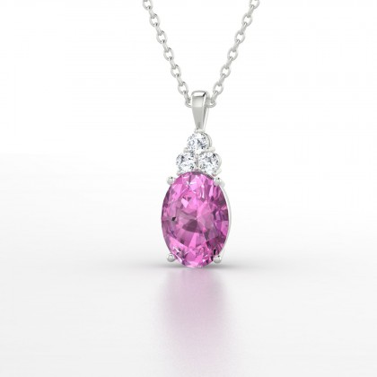 Allégresse Pendentif Saphir rose en Argent 925