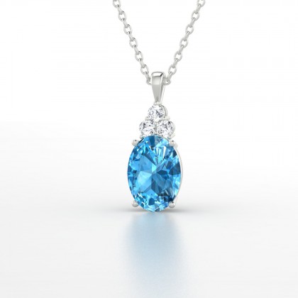 Allégresse Pendentif Topaze en Or blanc 18k