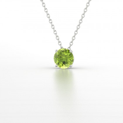Annaëlle Pendentif Péridot en Or blanc 18k