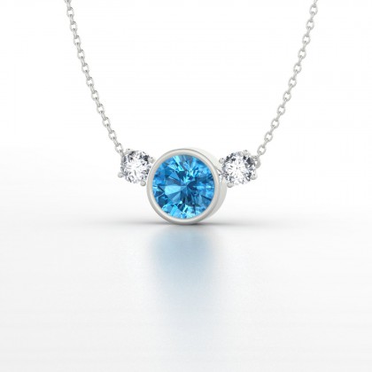 Antigone Pendentif Topaze en Or blanc 18k