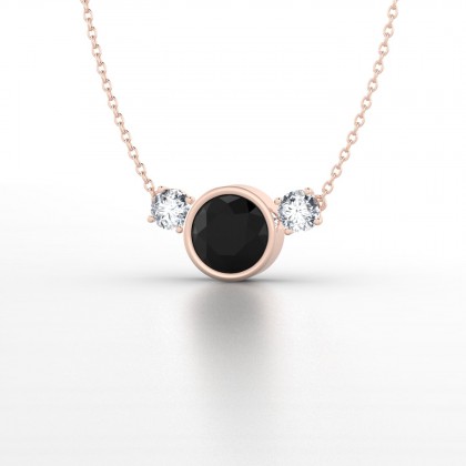 Antigone Pendentif Diamant noir en Or rose 18k
