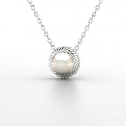 Areata Pendentif Perle d'eau douce blanche en Argent 925