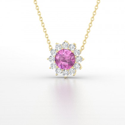 Arizona Pendentif Saphir rose en Or jaune 18k