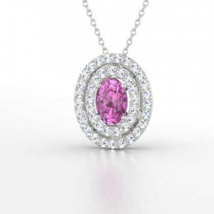 Armance Pendentif Saphir rose en Argent 925
