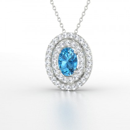 Armance Pendentif Topaze en Or blanc 18k