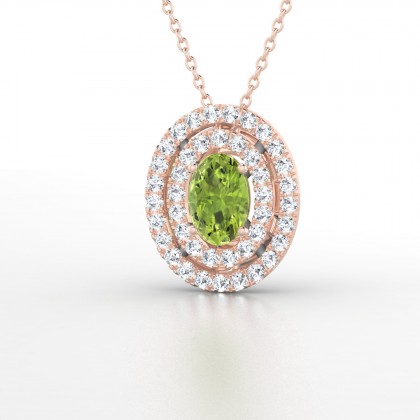 Armance Pendentif Péridot en Or rose 18k