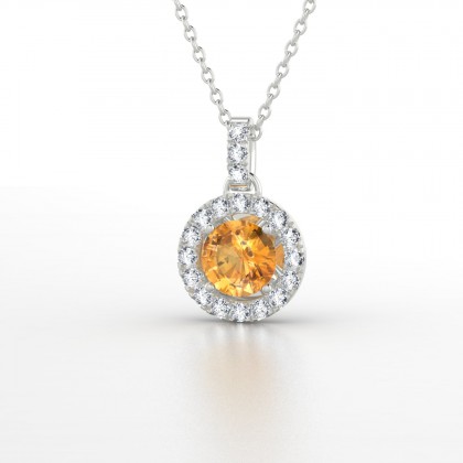 Aurélia Pendentif Citrine en Argent 925
