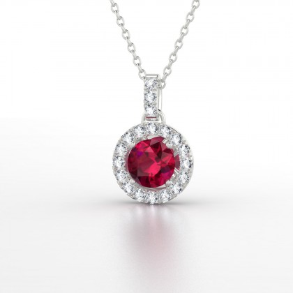 Aurélia Pendentif Rubis en Or blanc 18k