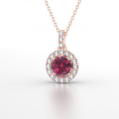 Aurélia Pendentif Grenat en Or rose 18k