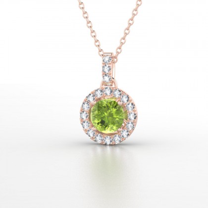 Aurélia Pendentif Péridot en Or rose 18k