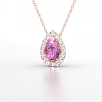 Barbara Pendentif Saphir rose en Or rose 18k