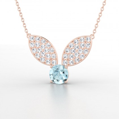 Bunny Pendentif Aigue-marine en Or rose 18k