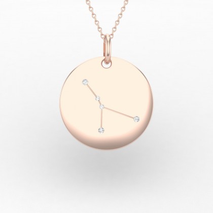 Cancer Pendentif Diamant en Or rose 18k