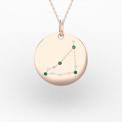 Capricorn Pendentif Emeraude en Or rose 18k