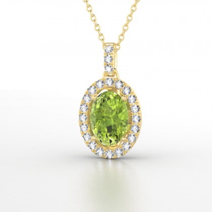 Célestine Pendentif Péridot en Or jaune 18k