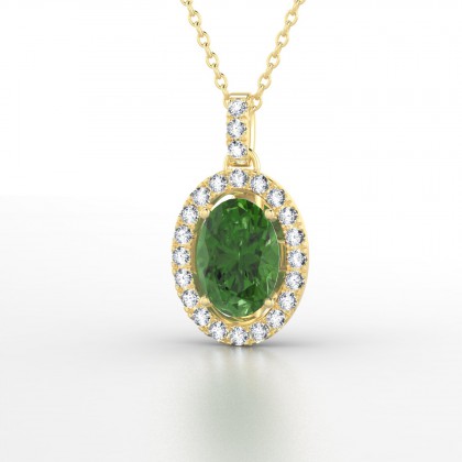 Célestine Pendentif Tourmaline en Or jaune 18k